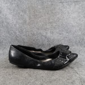 Curfew Shoes Womens 7 Flats Pointed Toe Slip On Fashion Buckle Black Casual